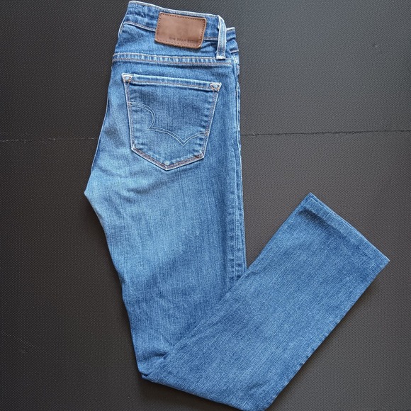 Big Star Brigette Slim Straight Jeans Womens 26L Blue Excellent Hemmed Stretch - Picture 2 of 14